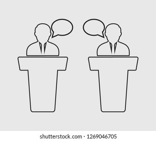 Debate line Icon on gray background