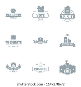 Debate logo set. Simple set of 9 debate vector logo for web isolated on white background