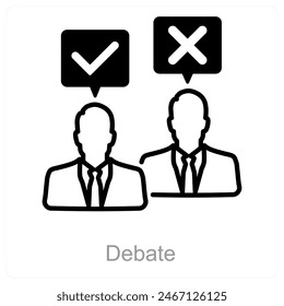Concepto de icono de debate y opinión