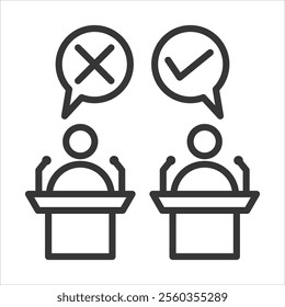 Debate Outline Icon Vector Illustration