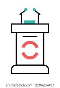 debate podium icon on white background