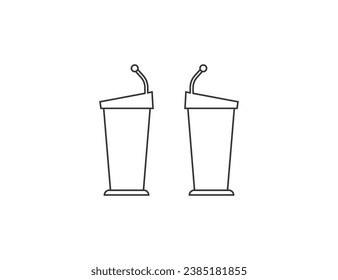 Debate, podium debate icon. Vector illustration.