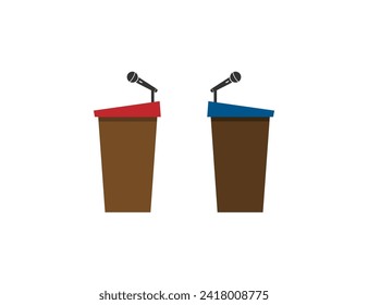 Debate, podium debate icon. Vector illustration.