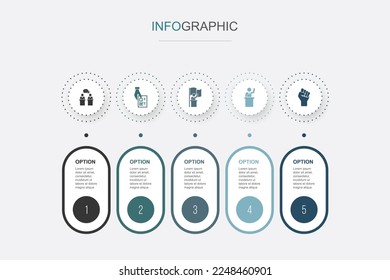debate, Referendum, Inauguration, president, Opposition, icons Infographic design layout design template. Creative presentation concept with 5 steps