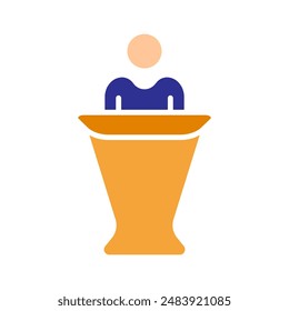 Debate set icon. Two figures high-fiving, representing agreement, collaboration, teamwork, political discussion, debate, argument, consensus, partnership, unity.