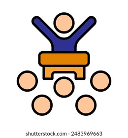 Debate set icon. Two figures high-fiving, representing agreement, collaboration, teamwork, political discussion, debate, argument, consensus, partnership, unity.