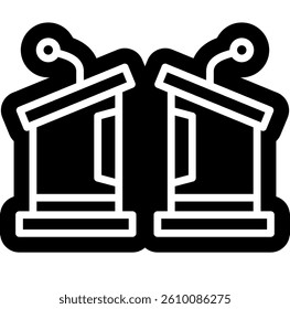 Debate Speech glyph solid icon