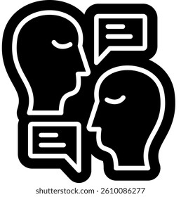 Debate Speech glyph solid icon