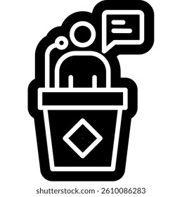Debate Speech glyph solid icon