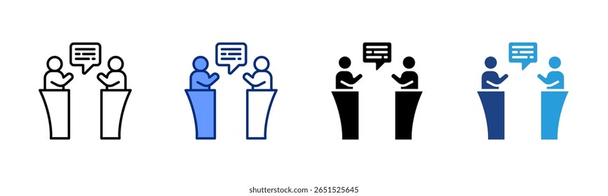 Colección de estilos múltiples de la hoja de iconos de la charla de debate