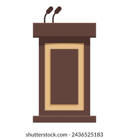 Debate tribune icon cartoon vector. Place show mic. Speech orator