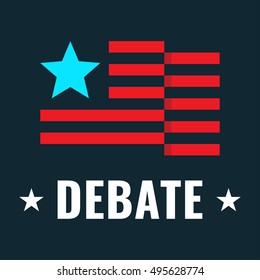 Debate Usa Flag Badge Icon Logo Stock Vector (Royalty Free) 495628774 ...