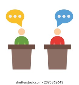 Debate-Vektorgrafik für private und kommerzielle Nutzung.
