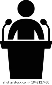 icono plano de glifo de vector de debate