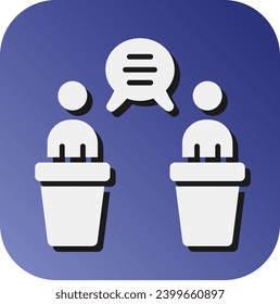 Debate Vector Glyph Gradient Background Icon For Personal And Commercial Use.
