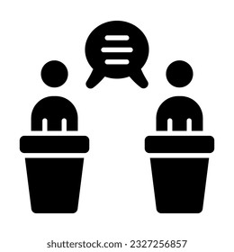 Debate Vector Glyph Icon For Personal And Commercial Use.
