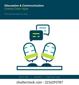 debate Vector icon with green outline