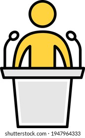 icono de color de línea de vector de debate