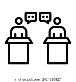 Debate Vector Line Icon Design