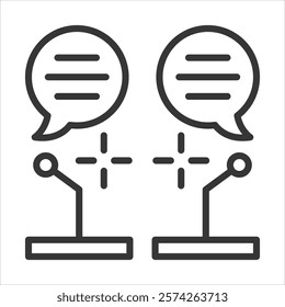 Debates Icon Vector Illustration Outline