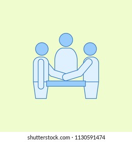 debates in the presidential election field outline icon. Element of elections icon for mobile concept and web apps. Field outline debates in the presidential election icon on colored background
