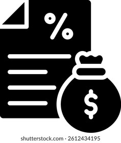 Debenture Icon Glyph Vector Illustration
