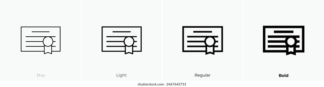 debenture icon. Thin, Light Regular And Bold style design isolated on white background