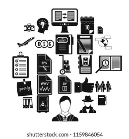 Debenture stock icons set. Simple set of 25 debenture stock vector icons for web isolated on white background