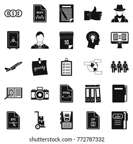 Debenture stock icons set. Simple set of 25 debenture stock vector icons for web isolated on white background