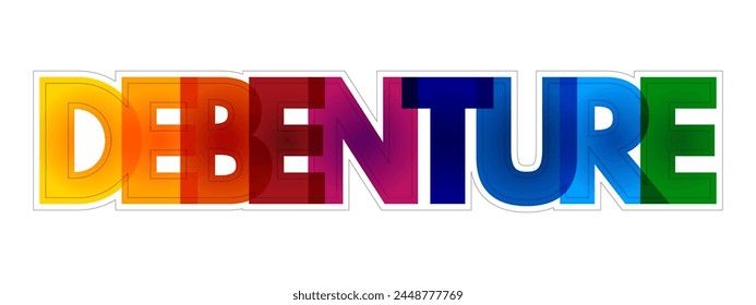 La deuda es un tipo de deuda comercial a largo plazo que no está garantizada por ninguna garantía, fondo colorido del concepto del texto