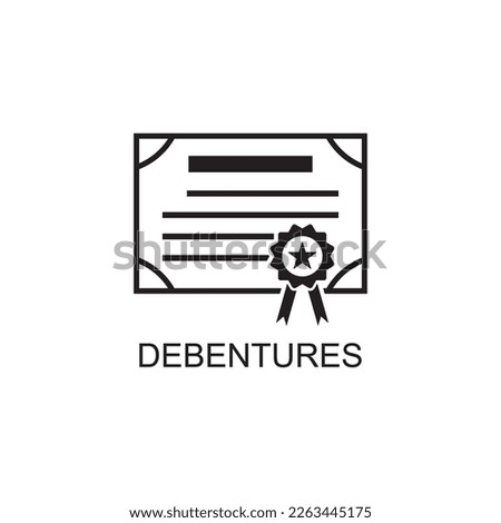 debentures icon , promissory icon vector