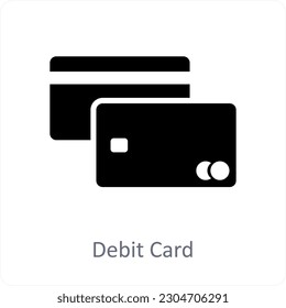 Concepto de icono de tarjeta de débito y atm