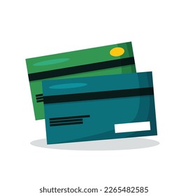 debit card cartoon isolated vector illustration