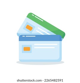 debit card cartoon isolated vector illustration