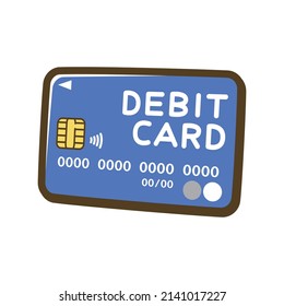 Debit card. Cashless payment. Vector illustration.