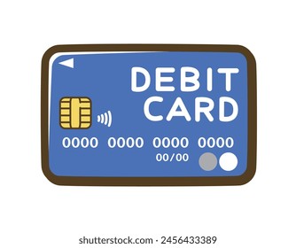 Debit card. Cashless payment. Vector illustration.