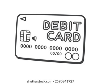 Debit card. Cashless payment. Vector illustration.