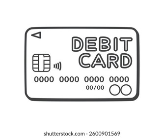 Debit card. Cashless payment. Vector illustration.