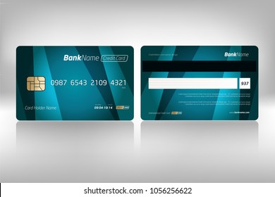 Debit Card, Credit Card, ATM Card And Privilege Card Vector Template Design.
