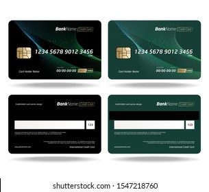 Debit Card, Credit Card, ATM Card Or Privilege Card Vector Template Design.