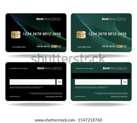 Debit card, Credit card, ATM card or Privilege card vector template design.