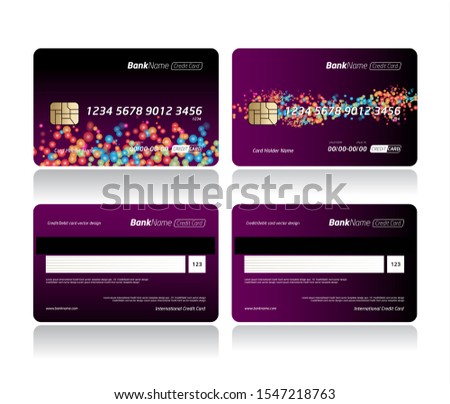 Debit card, Credit card, ATM card or Privilege card vector template design.