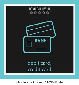 debit card, credit card  vector icon