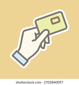 Debit-Karte editierbare Cartoon-Stil Aufkleber Vektor