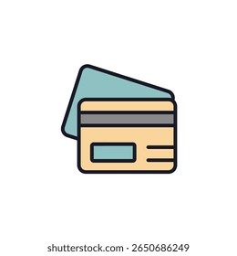 Debitkartensymbol-Sammlung .Designstil mit Hintergrund
