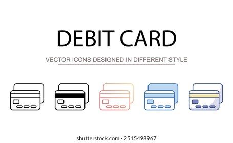 Debitkarten-Symboldesign mit weißem Hintergrund - Stockgrafik