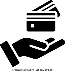 Debit Card Icon Glyph Vector Illustration