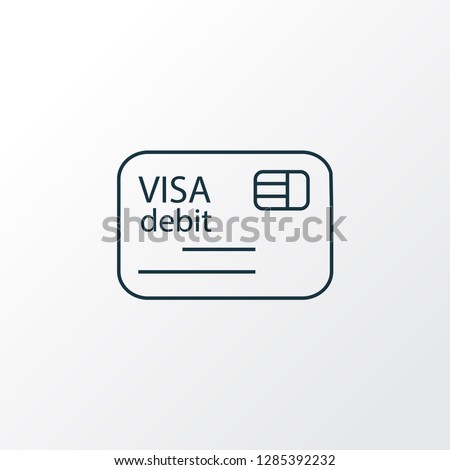 Debit card icon line symbol. Premium quality isolated visa element in trendy style.
