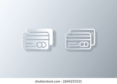 debit card icon made with white paper cut effect style