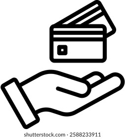 Debit Card Icon Outline Vector Illustration